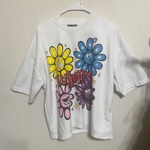 Euphoric Colorful Graphic Flower T-Shirt